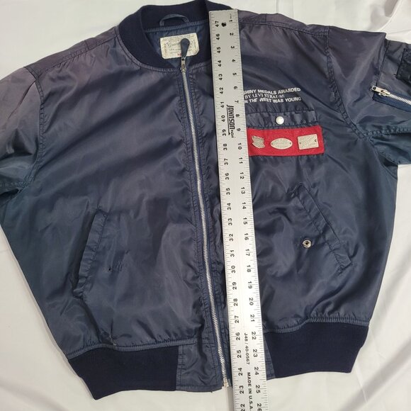 Vintage 1980s Levi Strauss Elesco MA1 Flyers Men's Baseball Bomber Jacket Size L - Picture 9 of 12